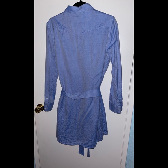 Milly Denim Long Sleeve Dress With Removable Belt - Picture 2 of 3